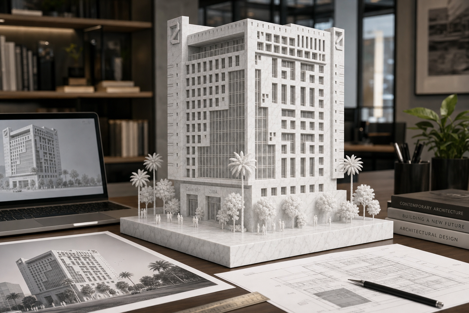 Studio physical scale model generated from the photo